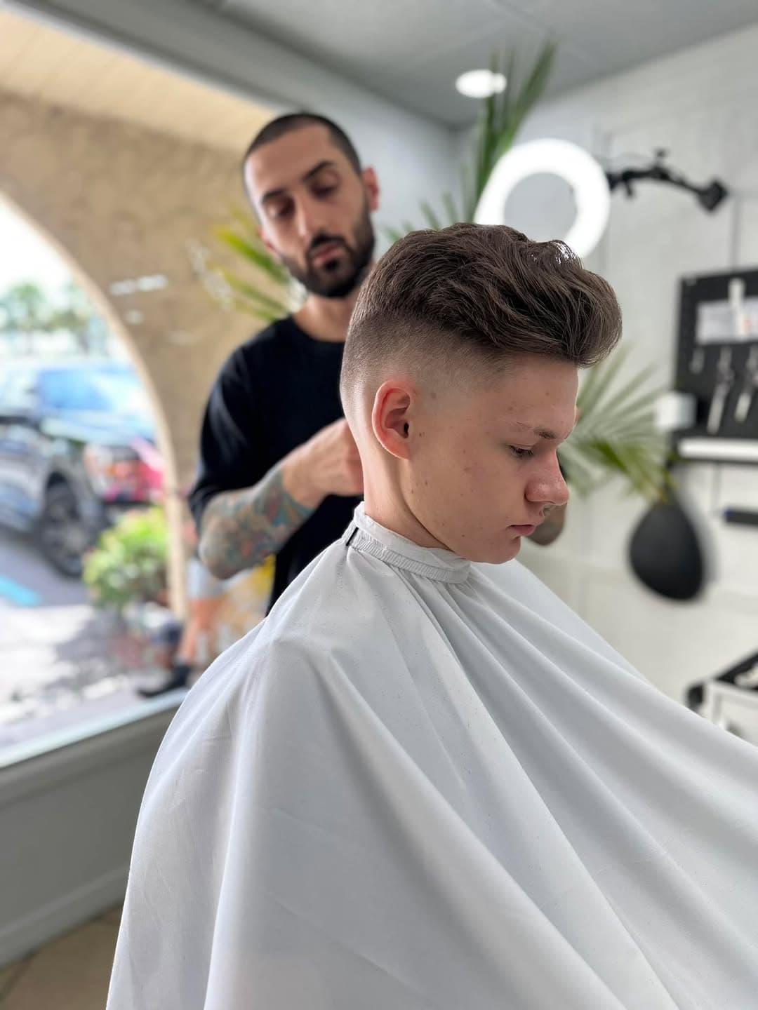 Barber at work